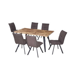 table bois Brown 2m + 8 chaises offertes.beiges