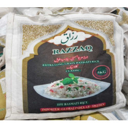 Sac de riz 5 kg Razzaq extra long grain basmati rice