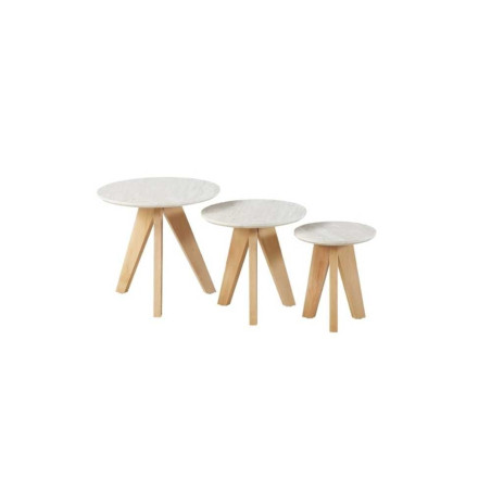 Ensemble table gigogne blanche