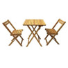 Set table + 2 chaises bois acacia