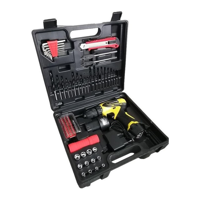 Champion 18V Li-Ion Battery Screw / Drill Set - With Two Batteries - Y compris 75 pièces