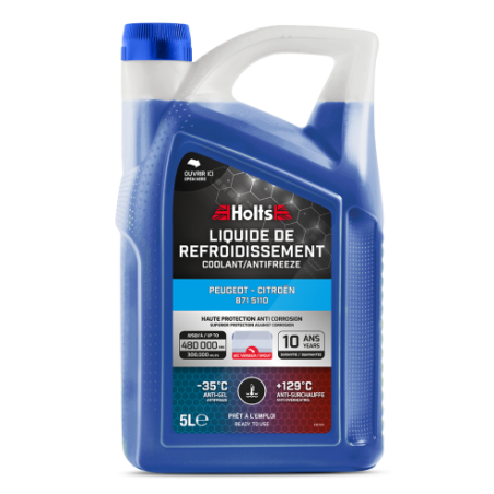 HOLTS Liquide de refroidissement - Special PEUGEOT- CITROEN - 5L 37°C - Nouvelle Formule