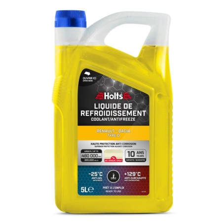 HOLTS Liquide de refroidissement - Special RENAULT-DACIA - 5L 37°C - Nouvelle Formule