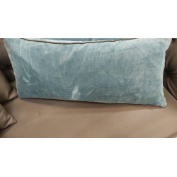 Coussin velours 30x70 cm Bleu avec la mousse intérieur offre