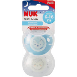 Sucettes Nuk 6-18 mois Nuit et Jour