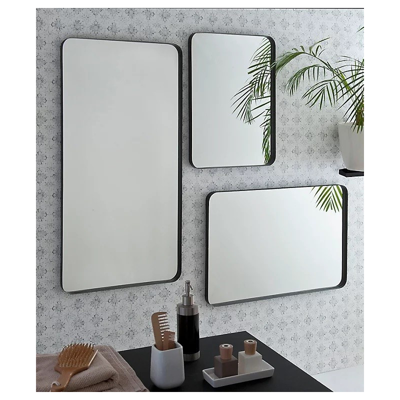 Miroir Steelton argenté cadre noir