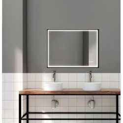 Miroir LED Swann noir 100 x 75 cm MP GLASS