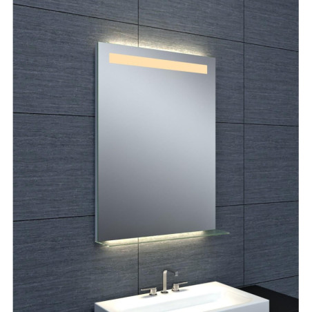 Miroir Alterna Dubai éclairage LED avec tablette en verre 60 x hauteur 80 cm