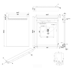 Miroir Alterna Dubai éclairage LED avec tablette en verre 60 x hauteur 80 cm