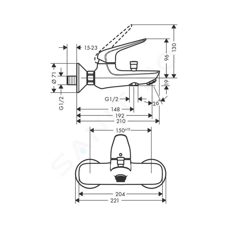 Hansgrohe Novus - Mitigeur de baignoire