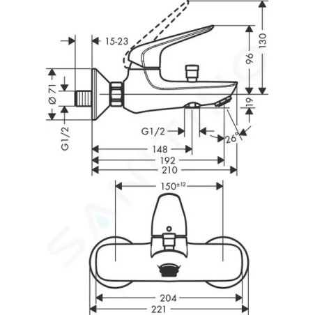 Hansgrohe Novus - Mitigeur de baignoire