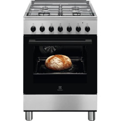 Electrolux Approche cuisine 60 cm - 4 feux gaz + 1 four électrique - inox anti-empreintes digitales