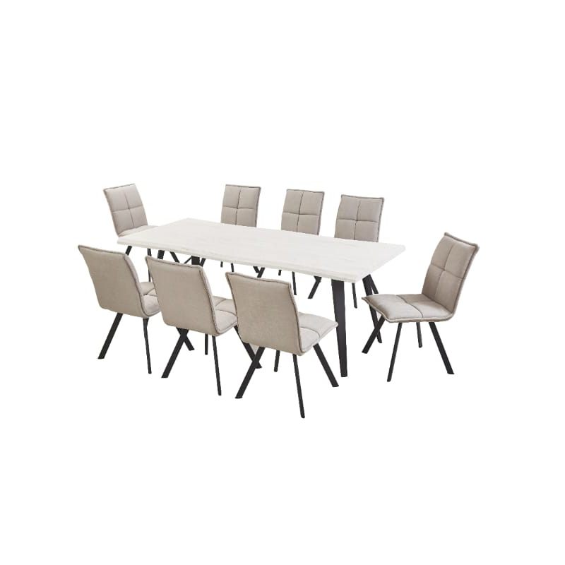 Table a manger - Table bois et 8 Chaises Gris