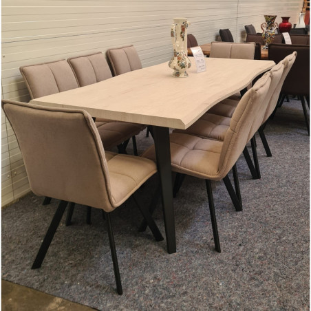 Table a manger - Table bois et 8 Chaises Beige