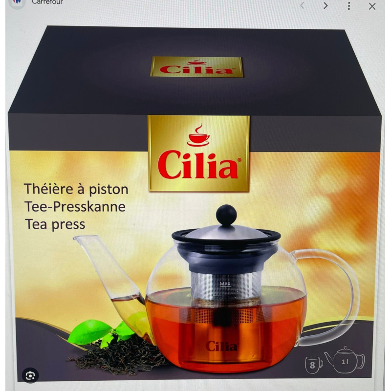 Théière à piston 1L CILIA