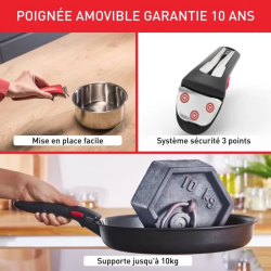 TEFAL INGENIO Easy Cook & Clean Lot 4 pièces, Poêle, Casserole, Non induction, Revêtement antiadhésif