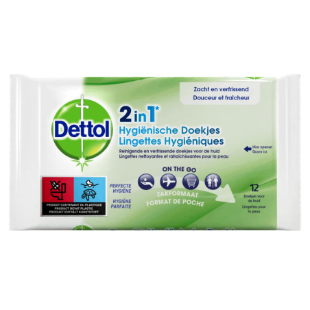 Dettol Lingettes hygiéniques 2-in-1