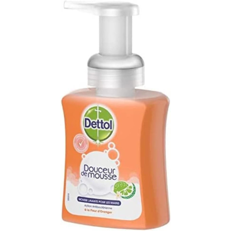 Dettol - Mousse Lavante - Savon Mains – Fleur d’Oranger - Action Nettoyante - 250ml