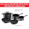 Tefal Batterie de cuisine 6 pièces, 2 poêles, 2 casseroles, 1 faitout avec couvercle,