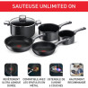 Tefal Batterie de cuisine 6 pièces, 2 poêles, 2 casseroles, 1 faitout avec couvercle,